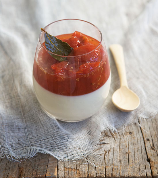 Chilled Yoghurt Cream with Sweet Tomato Compote