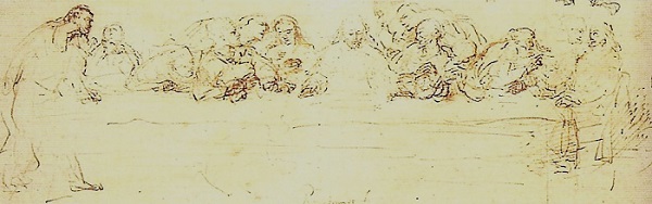 Leonardo & Rembrandt sketches- The Last Supper