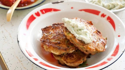 Zucchini, Ricotta and Chickpea Fritters